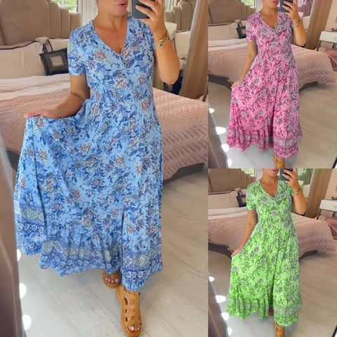 Indy | Floral Print V-Neck Dress