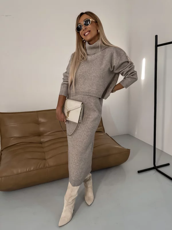 Audrey - Turtleneck Sweater and Skirt Set