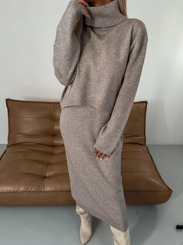 Audrey - Turtleneck Sweater and Skirt Set