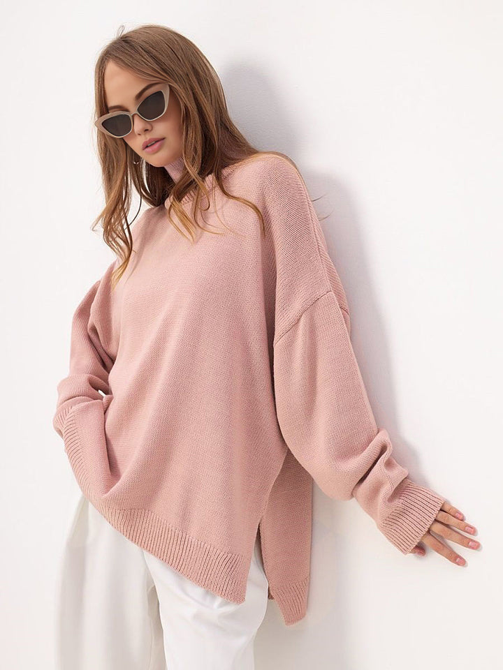 Dina | Pull à col roulé avec fente oversize