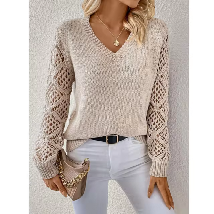 Camille | Pull décontracté en tricot à col en V
