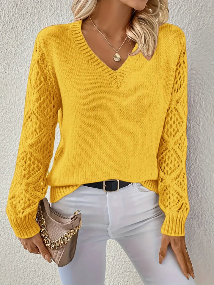 Camille | Pull décontracté en tricot à col en V