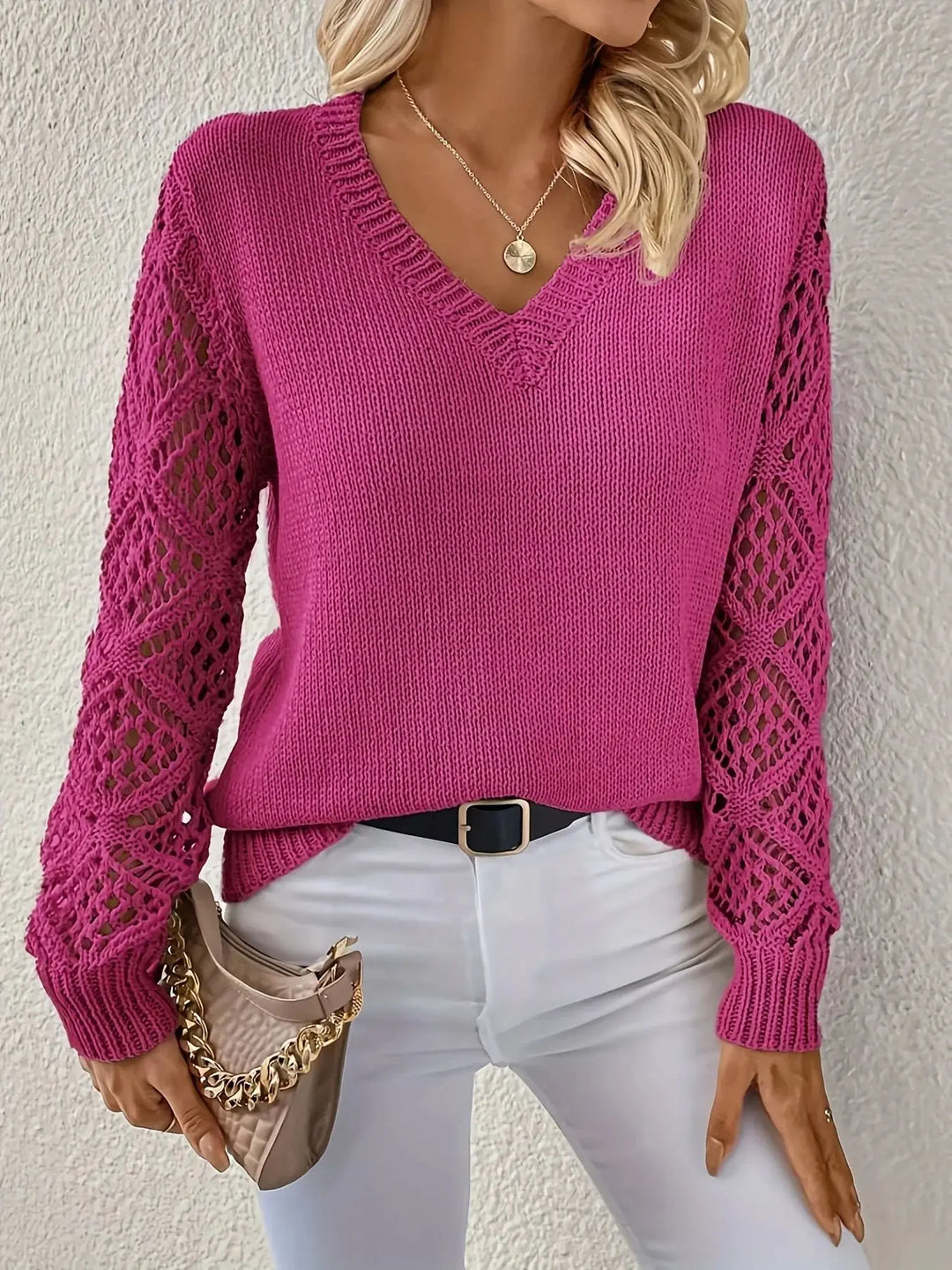 Camille | Pull décontracté en tricot à col en V